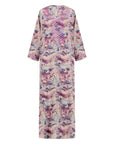 The Azalea Mukhawar Dress features a vibrant floral design, a flattering belt, and handcrafted satin elegance, available in five stunning colors and versatile for any occasion.
