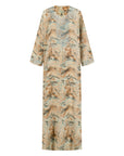 The Azalea Mukhawar Dress features a vibrant floral design, a flattering belt, and handcrafted satin elegance, available in five stunning colors and versatile for any occasion.