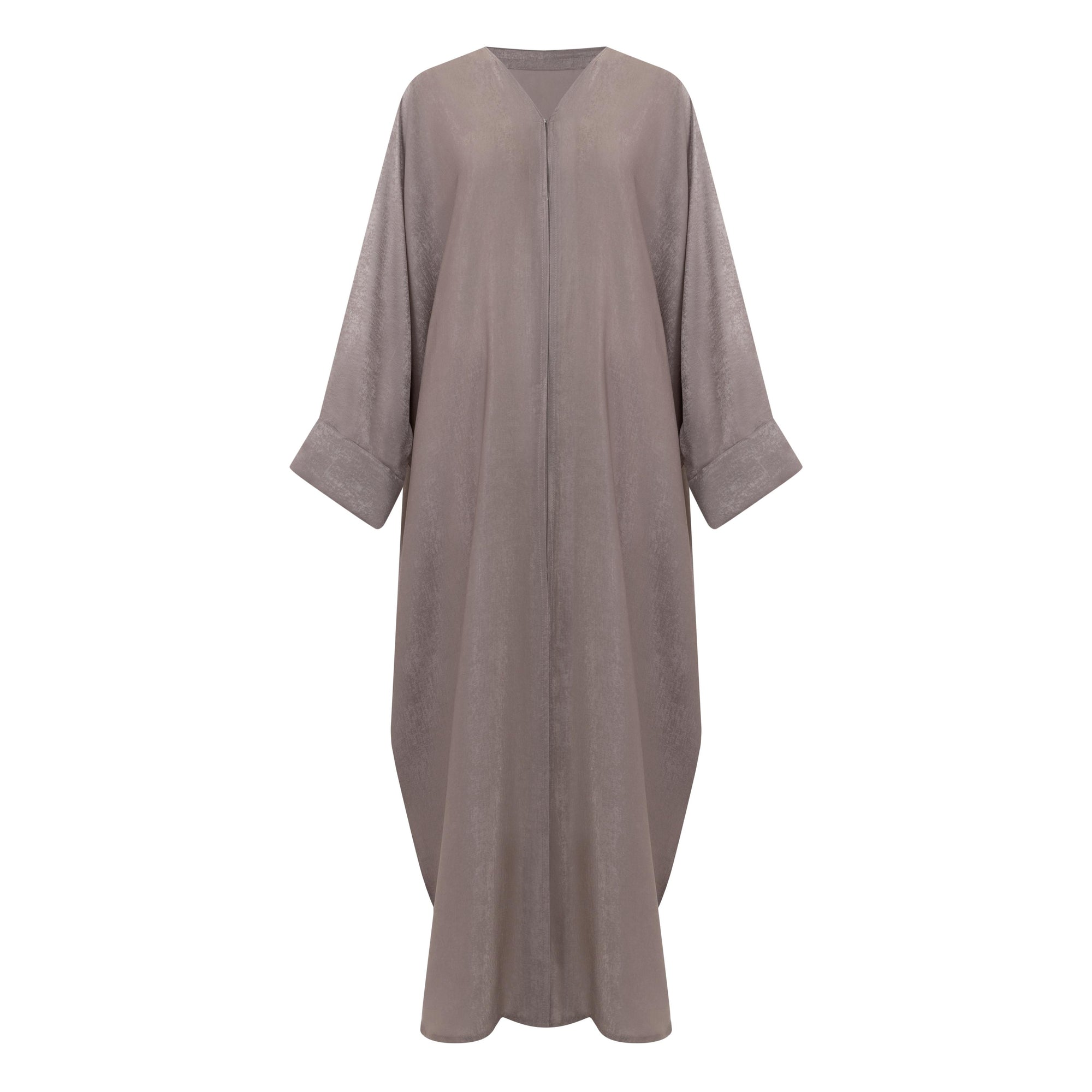 The Azeena Abaya, crafted from premium Farasha fabric, comes in five versatile shades and sizes 50-60, combining elegance with everyday comfort.