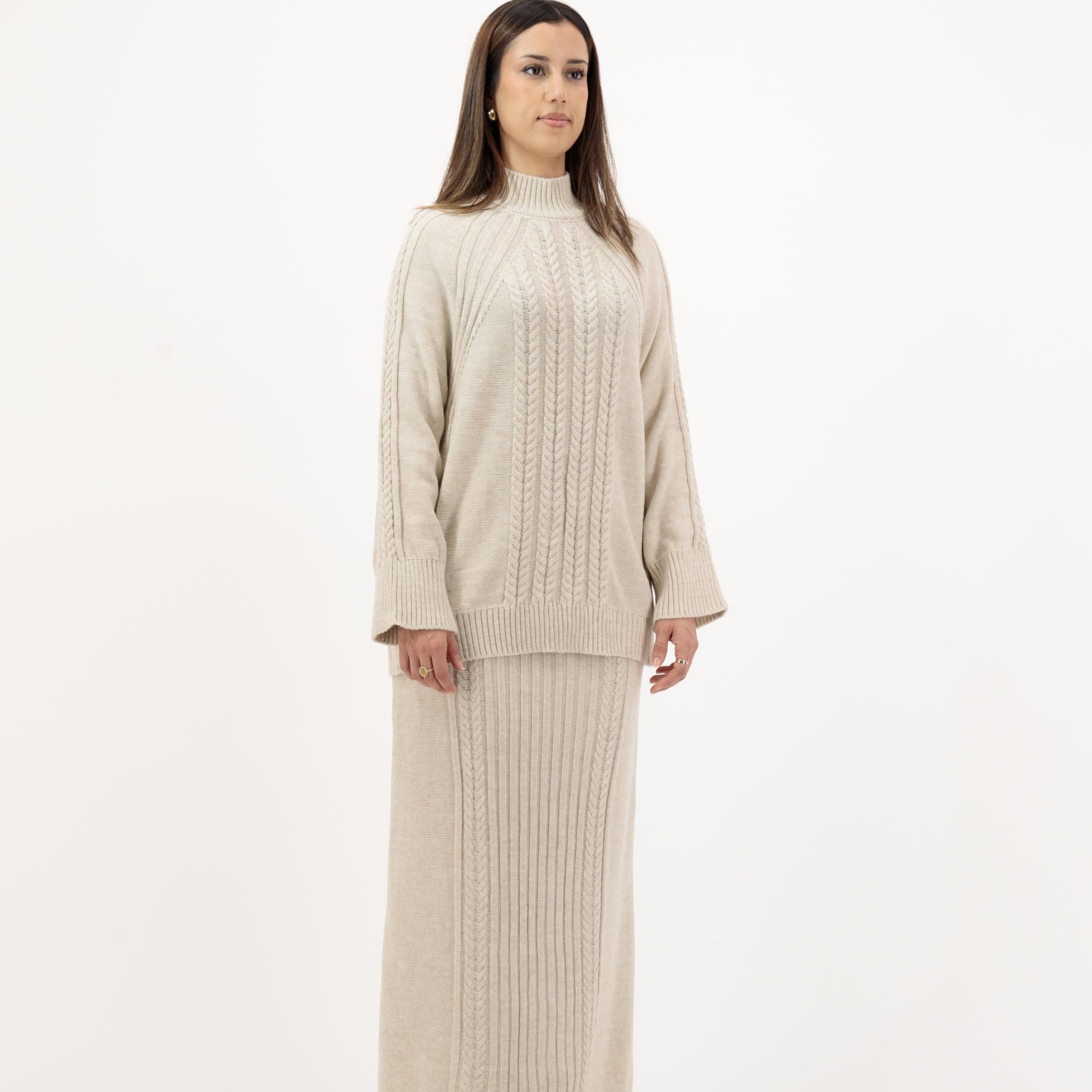 MIRANDA - Braided Pullover & Skirt Set