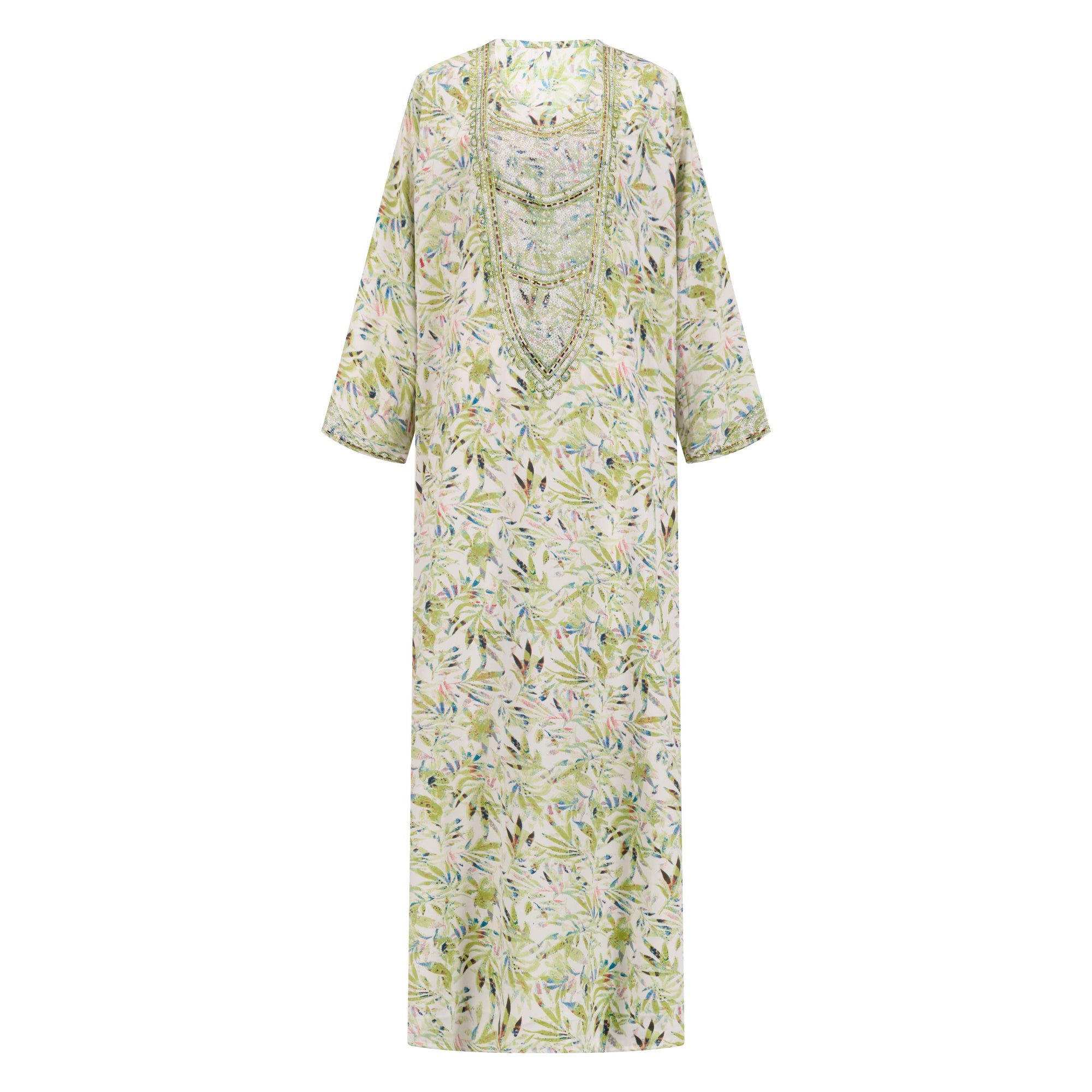 The NIHAL Mukhawar Dress, crafted from 100% satin with a floral pattern and waist-accentuating belt, exudes elegance. Available in five stunning colors and sizes 52–58, it’s perfect for any occasion.