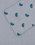 LINEN BLUE BUTTERFLY DESIGN ABAYA